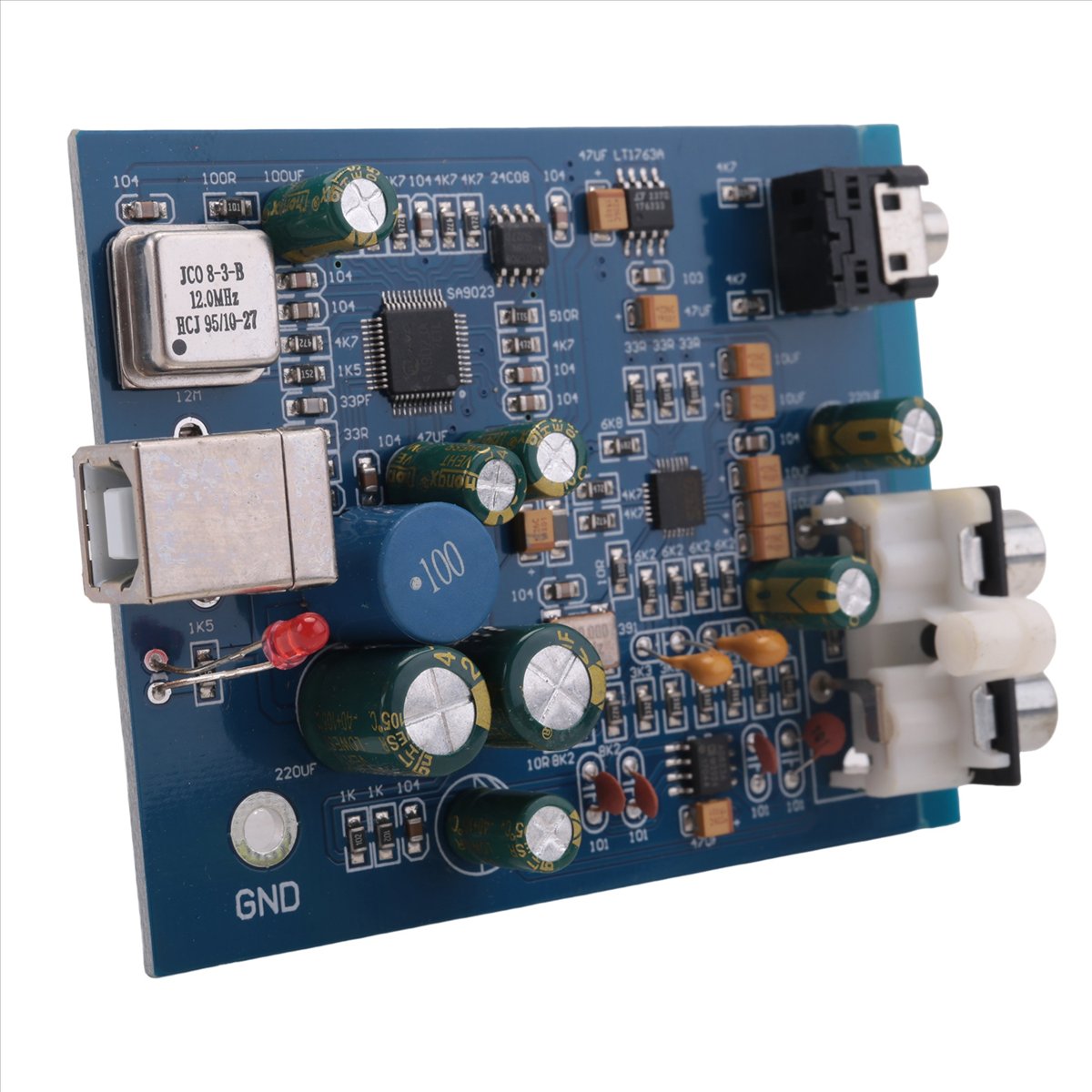 Audio Home Cinema - Placa Decodificadora Mini USB A64I ES9028K2M+SA9023,