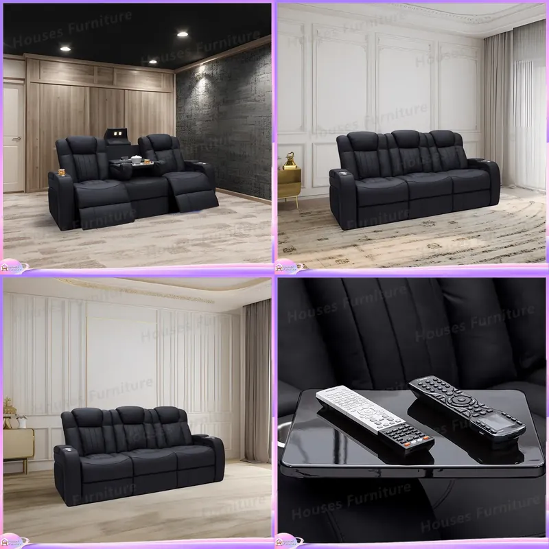 Home Cinema Chairs - Sofá Reclinável de Couro para Cinema