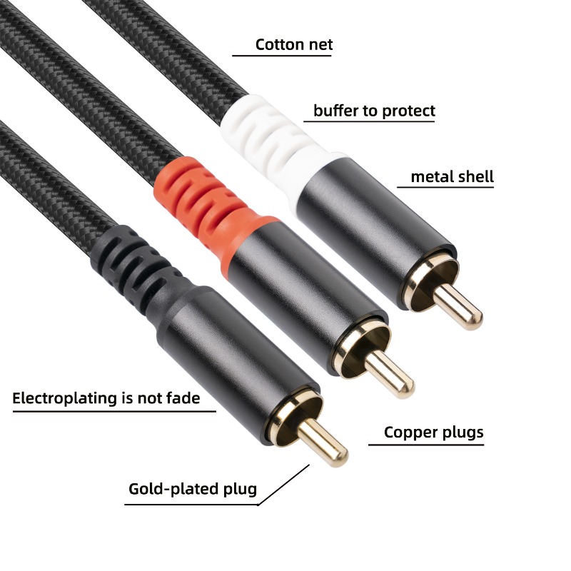 1/2/3m 1 rca macho para 2 rca  - Audio Home Cinema avaliação e preço