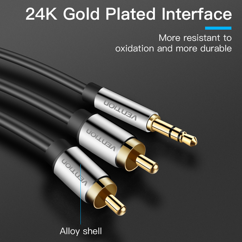 Vention cabo rca 3.5 para 2rca - Home Cinema Tv avaliação e preço